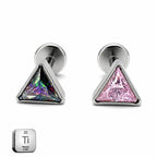 Triangle Crystal Titanium Flat Back Stud
