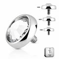 Titanium Dermal Piercing Top – Bezel Set Crystal