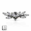 Titanium Crystal Laurel Fan Stud