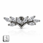 Titanium Crystal Laurel Fan Stud