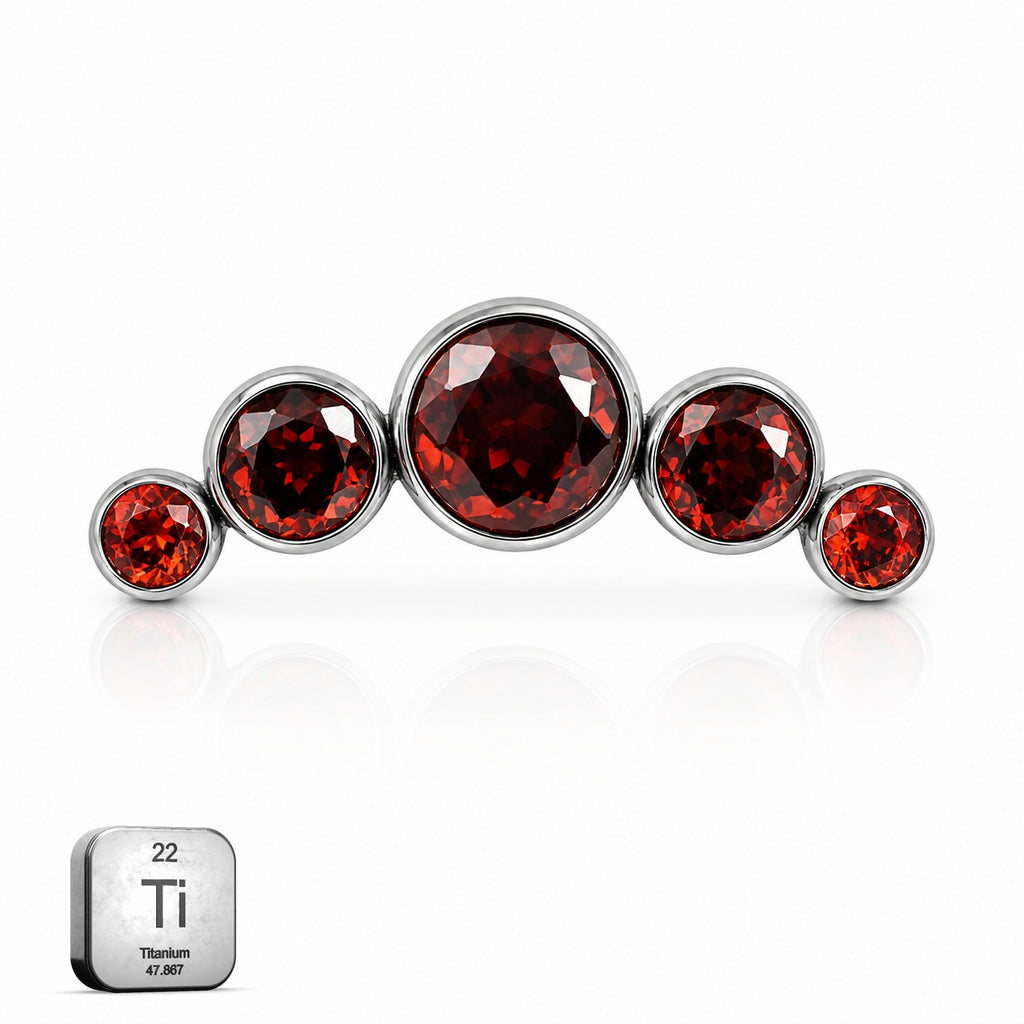Titanium Crimson Gradient Arc Stud