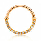 18K Rose Gold Diamond Hinged Clicker – For Daith &amp; Septum Piercings