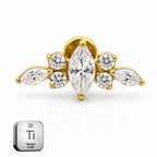 Titanium Arch CZ Flat Back Stud