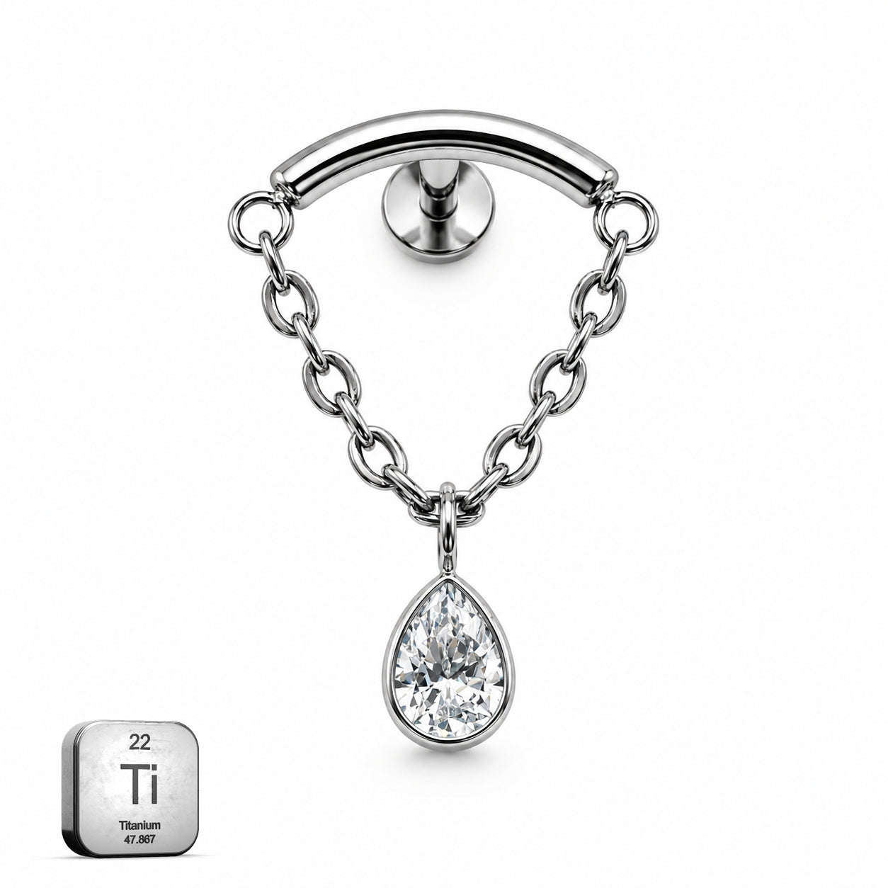 Titanium Hidden Helix Chain Drop Jewelry