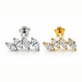 18K Gold Four Marquise Lab-Grown Diamond Curved Piercing Stud