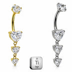 Titanium Heart Dangle Belly Ring