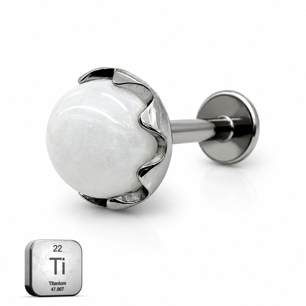 Titanium White Stone Dome Stud