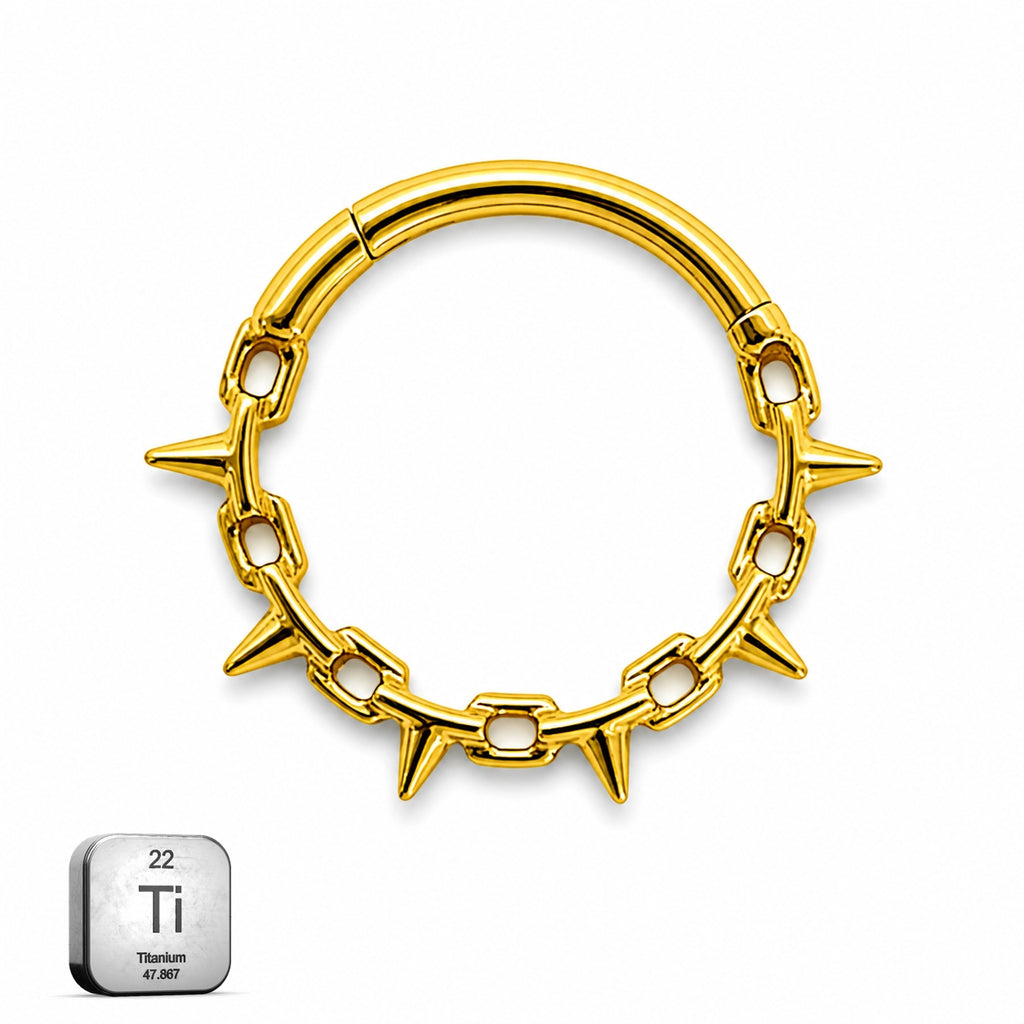 Titanium Spiked Chain-Style Clicker Ring