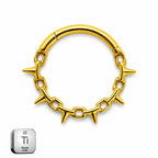 Titanium Spiked Chain-Style Clicker Ring