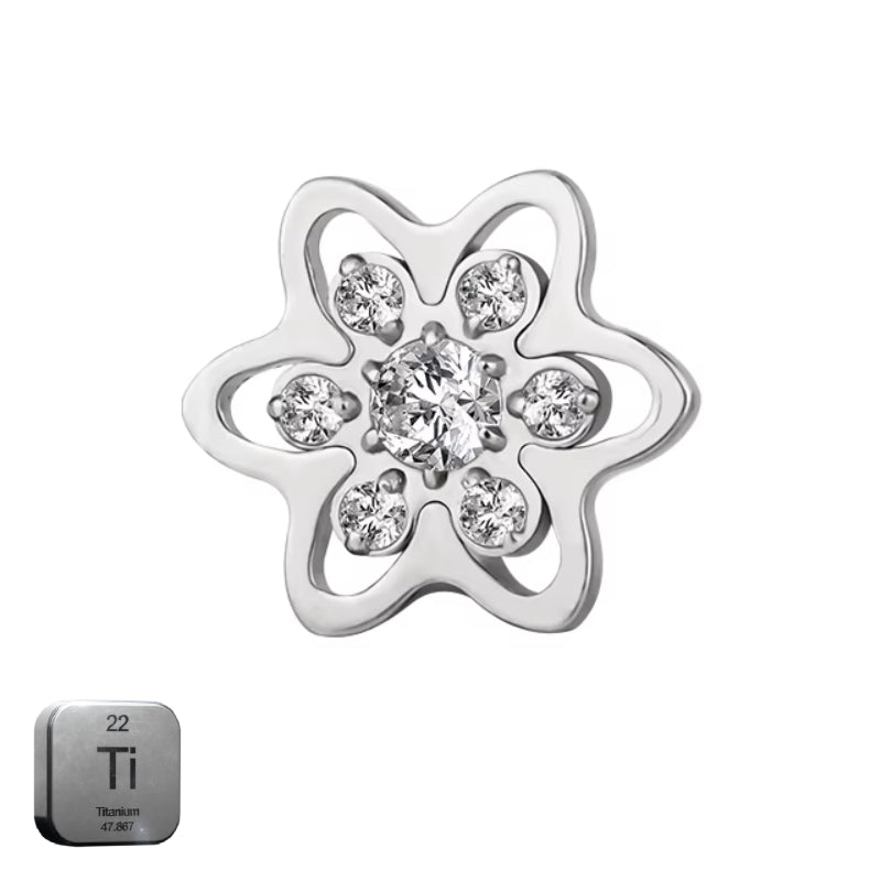 Titanium 16G (1.2mm) Internally Threaded Flower Stud