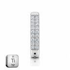 Titanium Click Lock Belly Piercing – Double Row Clear CZ Bar
