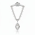 18K White Gold Marquise Diamond Hidden Helix Piercing