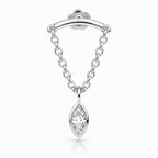 18K White Gold Marquise Diamond Hidden Helix Piercing