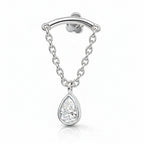 18K White Gold Hidden Helix Pear-Shaped Lab Diamond