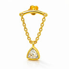 18K Yellow Gold Trillion Moissanite Hidden Helix Piercing
