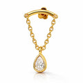18K Yellow Gold Hidden Helix Pear-Shaped Lab Diamond