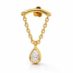 18K Yellow Gold Hidden Helix Pear-Shaped Lab Diamond