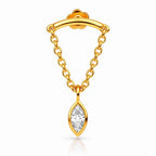 18K Yellow Gold Hidden Helix Chain with Marquise Diamond