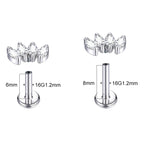 LAB_Curve_03 ASTM F136 Titanium 16G (1.2MM) Internally Threaded Labret Stud 4CZ
