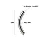 Natural Titanium 16G (1.2MM) Internally Threaded Rook Eyebrow Piercing