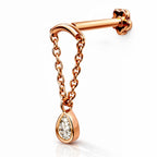 18K Rose Gold Hidden Helix Pear-Shaped Lab Diamond