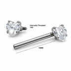 Titanium Heart Crystal Nipple Piercing Barbell