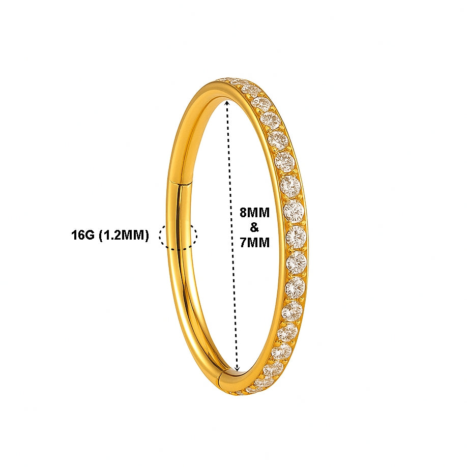 18K Gold Diamond-Studded Hoop (VS Diamonds) 