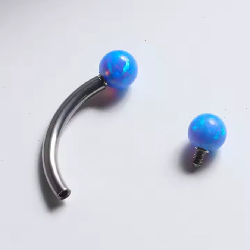 Natural Titanium 16G (1.2MM) Internally Threaded Rook Eyebrow Piercing