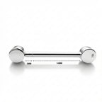 18K White Gold D-Color Moissanite Nipple Barbell – Internally Threaded (Adjustable Length, Sold Per Piece) 