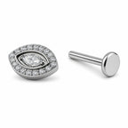 Evil Eye Titanium Flat Back Stud