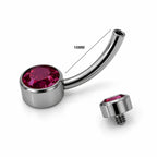 Titanium Belly Piercing with Pink CZ