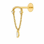 18K Yellow Gold Hidden Helix Piercing with Certified Lab-Grown Diamonds