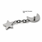 Titanium Moon &amp; Star Dangle Stud