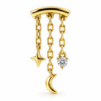 18K Gold Celestial Cascade Hidden Helix – Moissanite