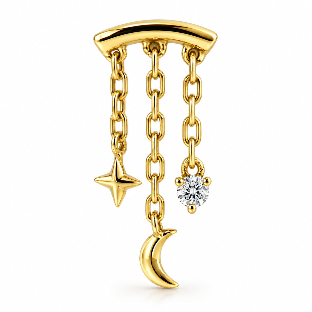 18K Gold Celestial Cascade Hidden Helix – Moissanite