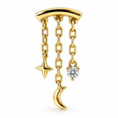 18K Gold Celestial Cascade Hidden Helix – Moissanite