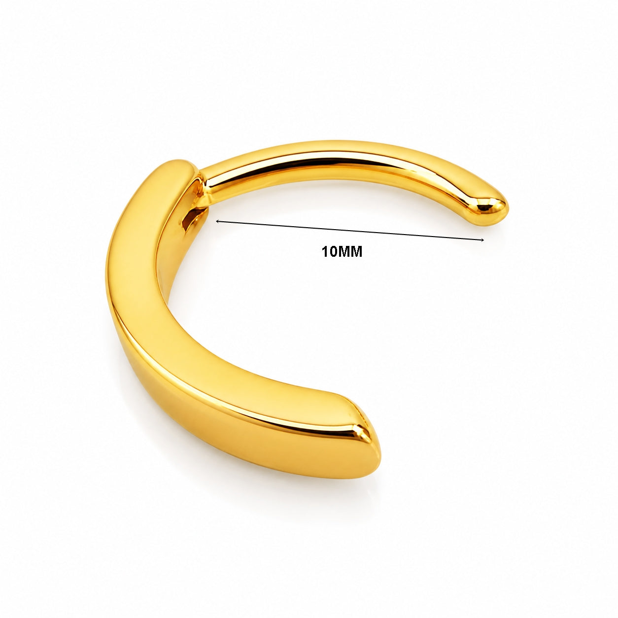 Titanium Click Lock Belly Piercing – Golden Smooth Curved Bar