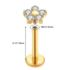 Lab_Flower_05 ASTM F136 Titanium 16G (1.2mm) Internally Threaded Flower Piercing