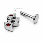 Titanium Red Marquise Fan Stud
