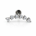 Titanium Heart Cluster Arch Flat Back Stud