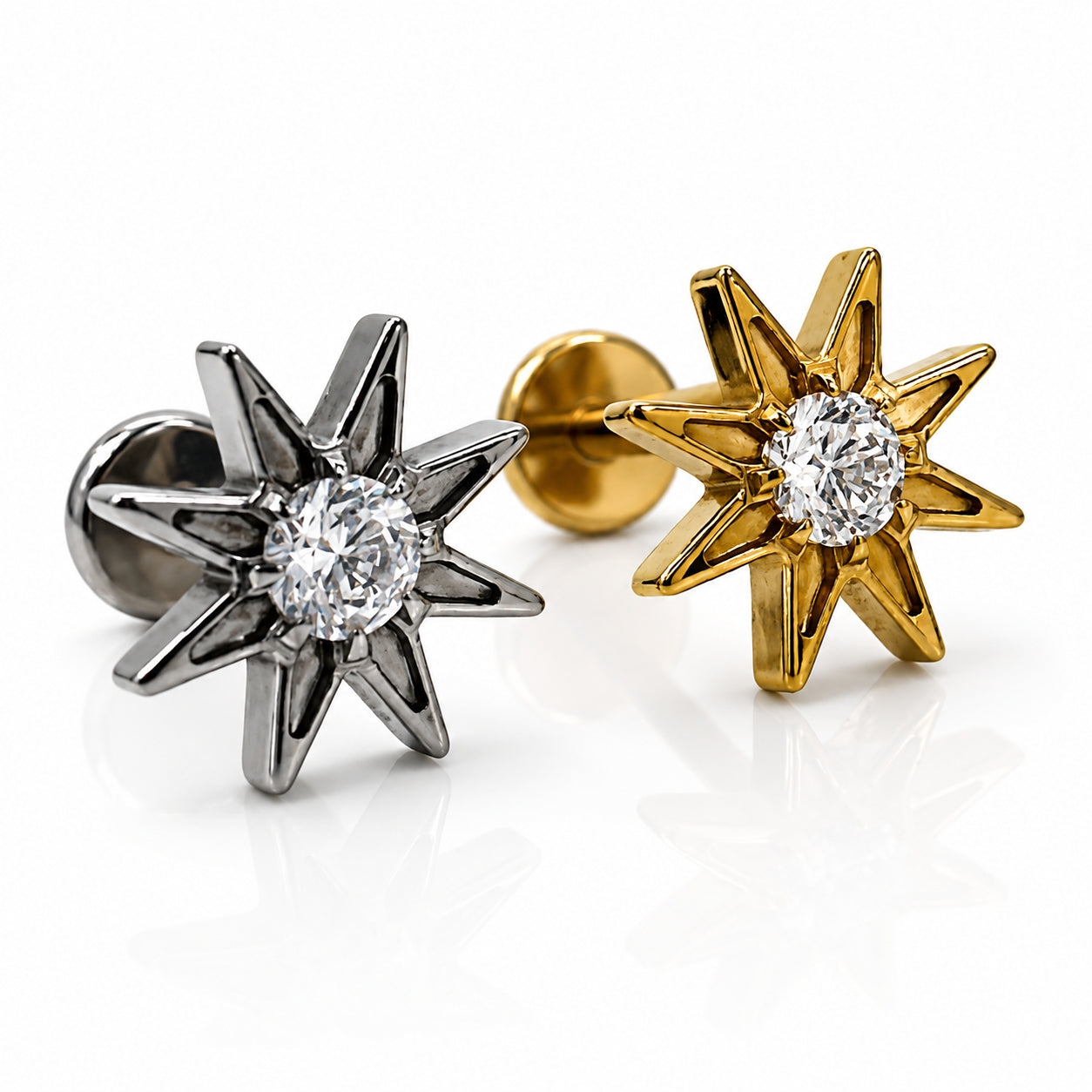 Titanium Celestial Starburst Stud