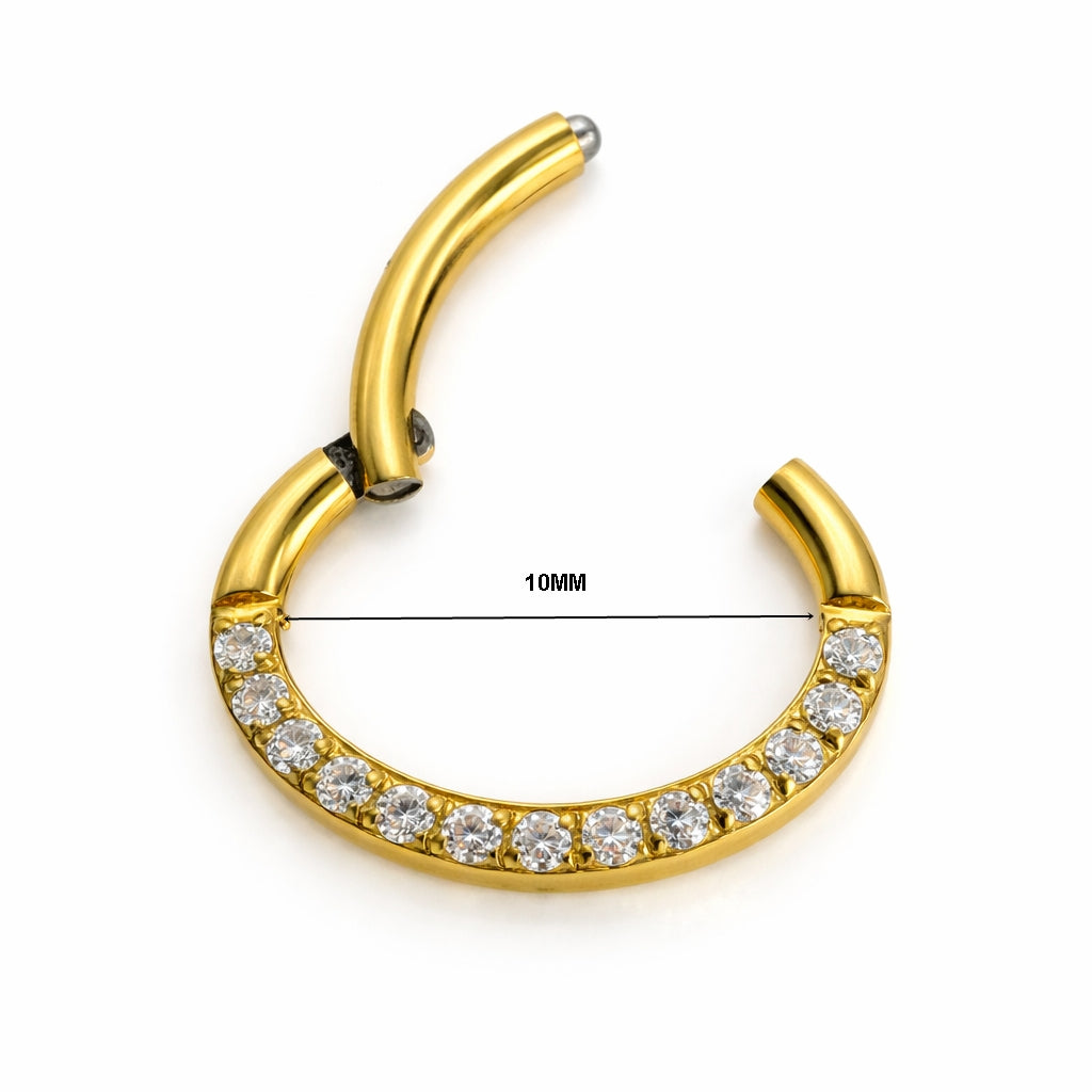 Titanium Oval Hinged Clicker Ring for Daith &amp; Septum