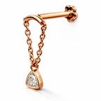18K Rose Gold Trillion Moissanite Hidden Helix