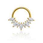 18K Gold Marquise Lab Diamond Daith & Septum Clicker