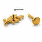 Titanium Leaf Vine Stud