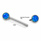 Titanium Blue Opal Nipple Piercing Barbell – Internally Threaded