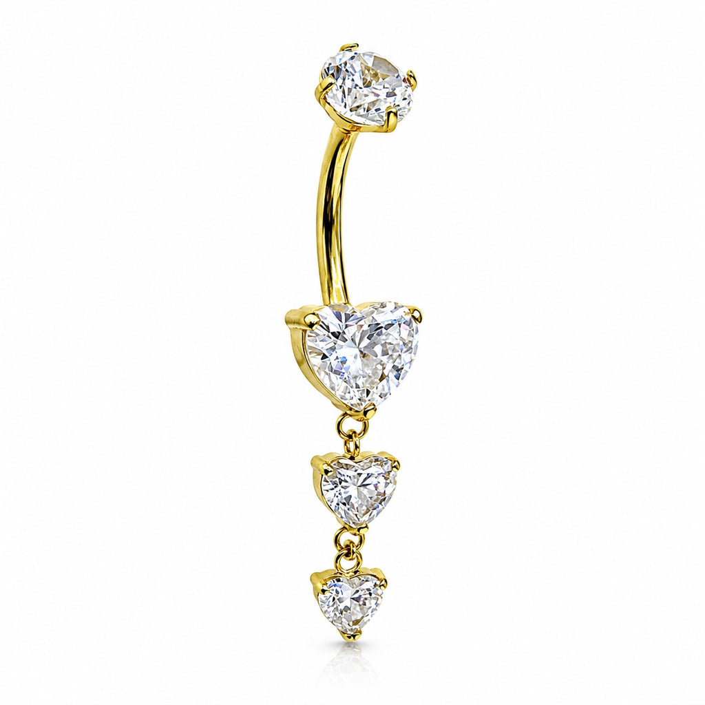 Titanium Heart Dangle Belly Ring