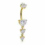 Titanium Heart Dangle Belly Ring