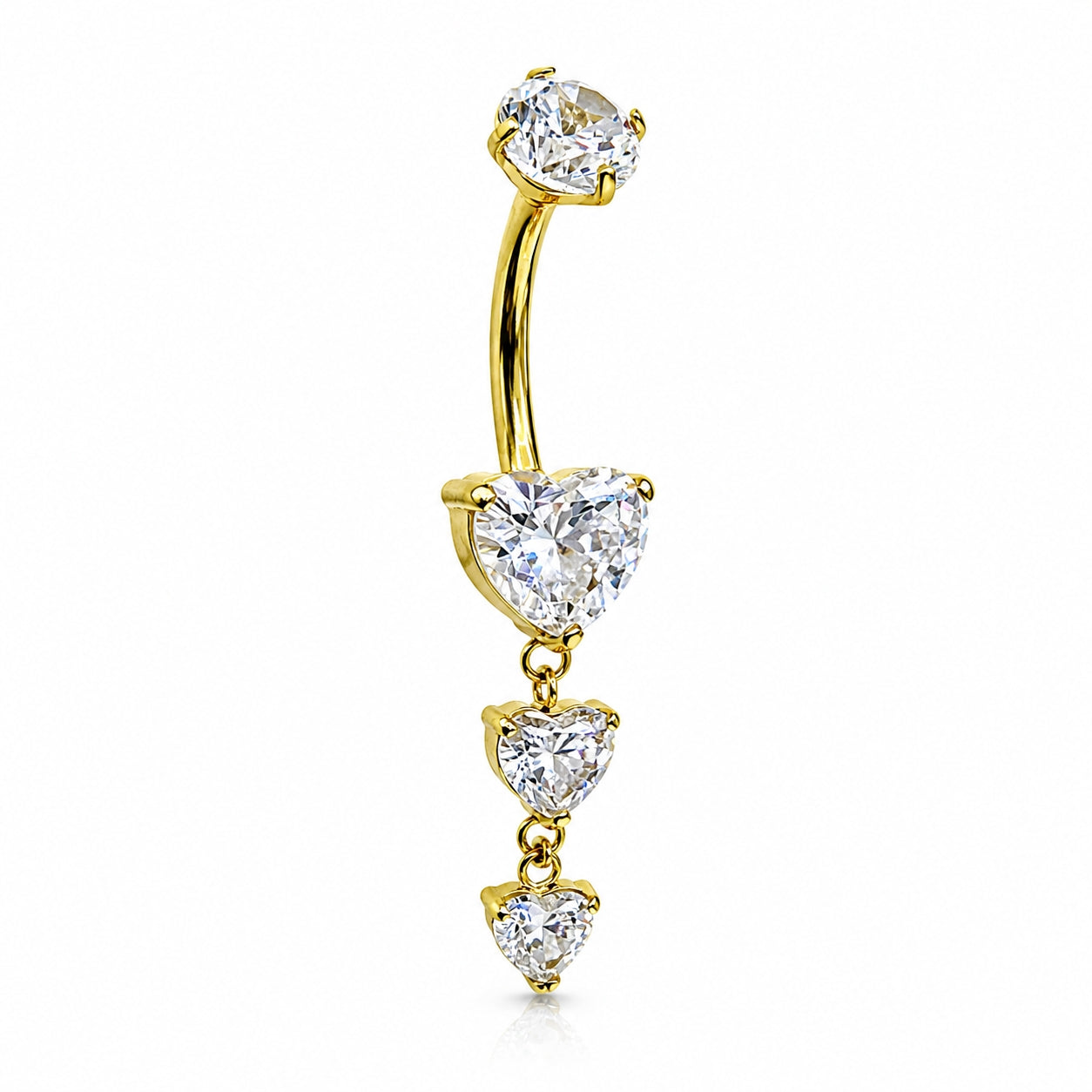Titanium Heart Dangle Belly Ring