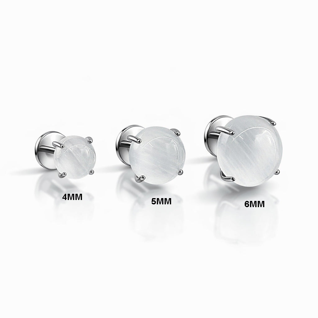 Moonstone Titanium Flat-Back Stud
